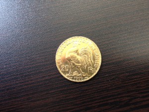 20フラン金貨買取りました　大吉堺東店