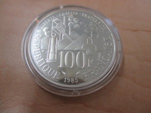 フランス銀貨(裏)の画像です
