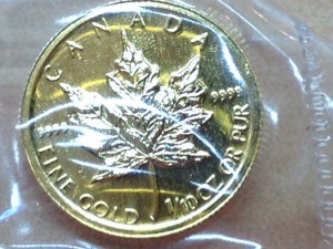 大吉武蔵小金井店で買取りましたメイプルリーフ金貨1/10オンスの画像です