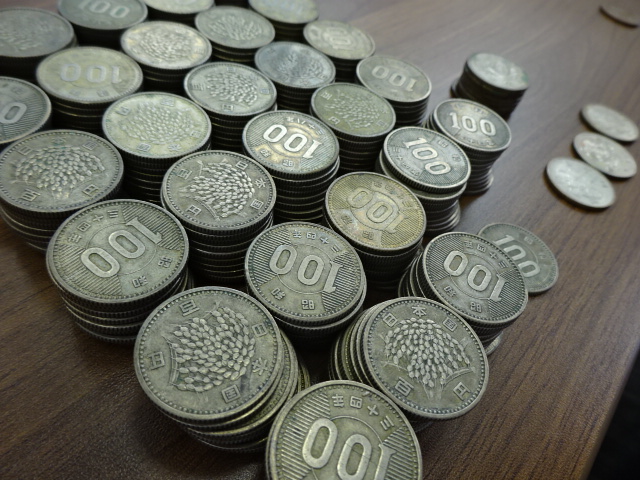 稲　鳳凰　オリンピック　100円銀貨