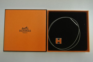 エルメス カージュドアッシュ Hキューブペンダントネックレス