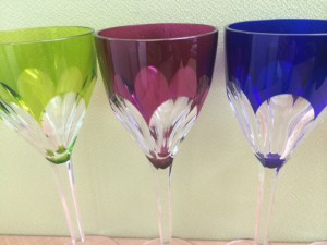 サンルイSAINT LOUIS ワイングラス 色変りセット