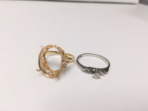 プラチナダイヤモンド18金リング