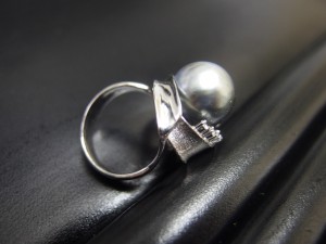 黒真珠 プラチナリング