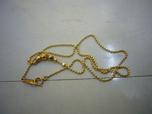 金のネックレス買取りました。福山市、大吉福山蔵王店です。