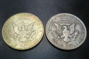 ケネディ ハーフダラー 銀貨 1964年 1969年 2枚②