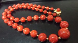 最大16.1mm大玉赤サンゴネックレス