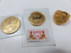 金貨　純金リングをお買取りさせて頂きました。