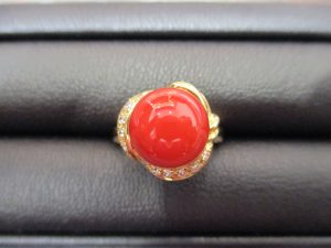 大吉サニーサイドモール小倉店で買取りました珊瑚(サンゴ) リングの画像です