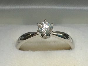 Pt850 プラチナダイヤモンドリング　0.34ct