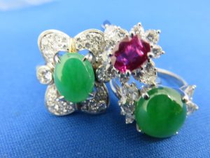 翡翠・ルビーなど色石リングをお買取りさせて頂きました。