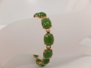 貴金属K14金色石付ブレスレット