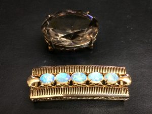 K18 18金 アクセサリー 宝石付き オパール 茶水晶