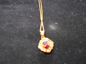 ネックレス, ダイヤ, ルビー