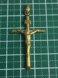 14金 ペンダントトップ クロスチャーム