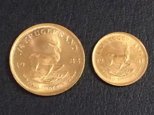Ｋ21.6 金貨 クルーガーランドコイン 南アフリカ 1/4オンス　1/10オンス