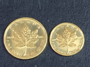 カナダ メープルリーフコイン K24 純金 1/4オンス 1/10オンス