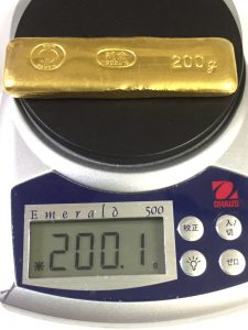 純金200グラムインゴット 999.9 K24
