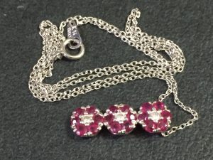 K14WG ガーネット デザインネックレス