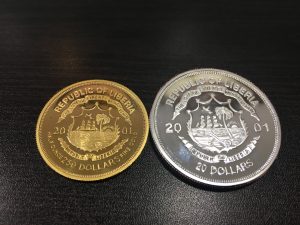 リベリア250ドル金貨をお買取しました。福岡市の大吉七隈四ツ角店