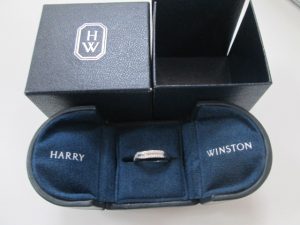 ハリーウィンストン　Pt950　リング　メレダイヤ付き