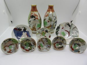 春画,浮世絵,酒器,枕絵,御猪口,徳利,盃,皿,九谷焼