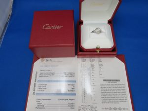 カルティエのダイヤモンドリングをお買取りさせて頂きました。