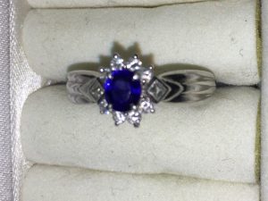Ptサファイヤ　リング