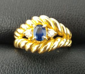 K18 サファイア・リングをお買取りいたしました。大吉 聖蹟桜ヶ丘オーパ店。