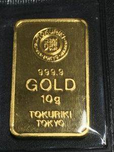K24 純金 ゴールドインゴット ゴールドバー 10g 徳力製