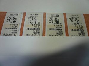 近鉄グループホールディングス株主優待券乗車券買取大吉鶴見店