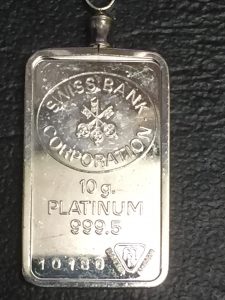 プラチナバー インゴット スイスバンク製 10.0g Pt999.5