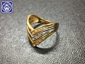 大吉 平塚 Pt900/K18コンビ ダイヤ付リング