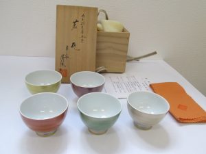 高野清鳳作 煎茶揃 5色5客