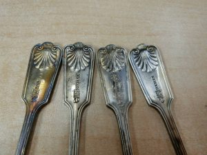 SEKIH.K.K・海軍御用　大日本帝国海軍 「アイスクリーム・スプーン」銀製 海軍士官用　4客　古物貴重品