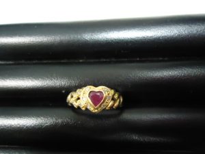 0217ルビー付き18金リング