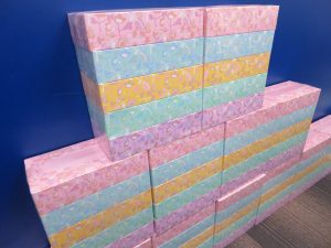 箱ティシュー5ＢＯＸ・除菌お掃除濡れティシュ　プレゼントしてます。