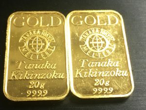 K24 純金 インゴット 20gプレート 2枚 田中貴金属製