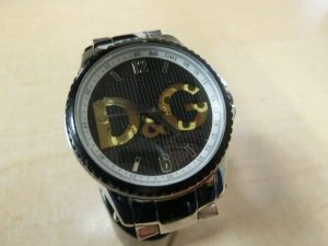 D&G・ドルチェ＆ガッバーナ・セストリール44・メンズ クォーツ腕時計・コンビ 黒文字盤 DW0759
