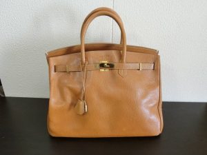 HENRY・HIGH-CLASS・MILANO・伊製ハイクラス・レザー(カーフ、牛革) ハンドバッグ・バーキン型・キャメル・中古品