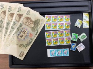 切手　旧1000円札