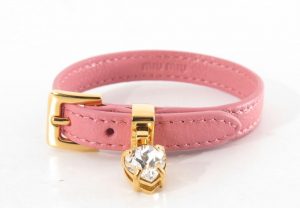 クリスタル付　マドラスレザー　ブレスレット