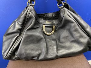 Gucci グッチ アビー プレーンレザーハンドバッグ 黒 189835