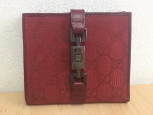 GUCCI キャンバス ジャッキーWホック二つ折り財布 05474・2091