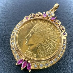 K18 K21 インディアンコイン ペンダントトップ