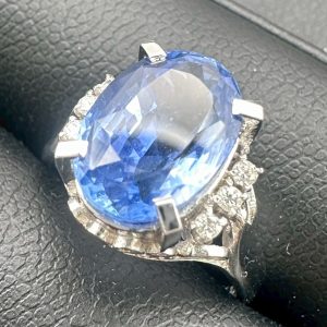 Pt900 サファイア ダイヤ リング