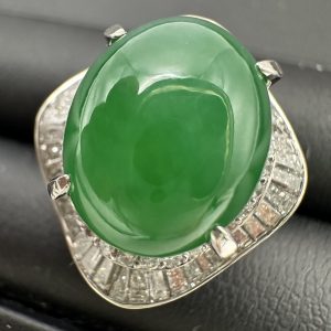 Pt900 翡翠 ダイヤ リング