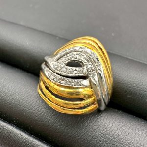 Pt900 K18 コンビ ダイヤリング