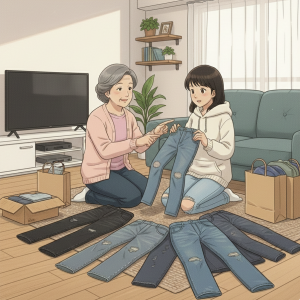 古いジーンズは捨てずに当店へ!