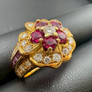 K18 ルビーダイヤリング